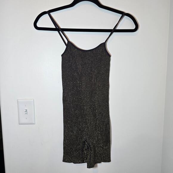Free People Bodysuit XS/S Sparkle Seamless Metallic Cami Lurex Romper Festival - Picture 1 of 6